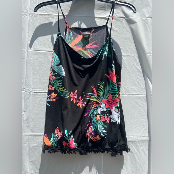 Worthington Black Top with Vibrant Floral Design - Picture 1 of 4